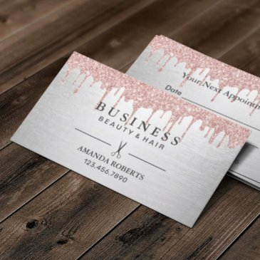 hair salon rose gold drips silver appointment