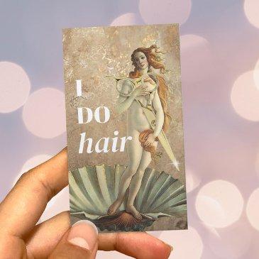 hair stylist goddess & gold scissor beauty salon business invitations