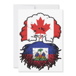 Small Haiti Haitian Canadian Canada Tree Roots Flag Invitation Front View
