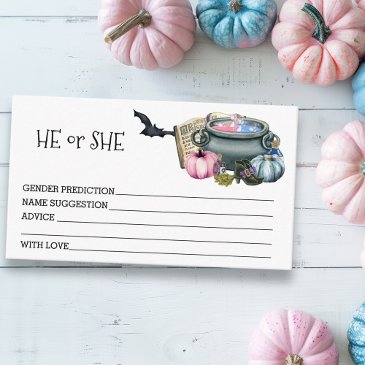 halloween baby brewing gender reveal predictions enclosure invitations