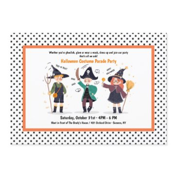 halloween characters costume party parade invitation