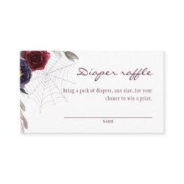Small Halloween Floral Diaper Raffle Enclosure Invitations Front View