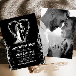 Small Halloween Love At First Fright Part Bridal Shower Invitation Front View