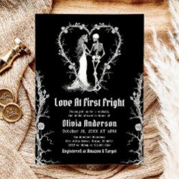 Small Halloween Love At First Fright Part Bridal Shower Invitation Front View