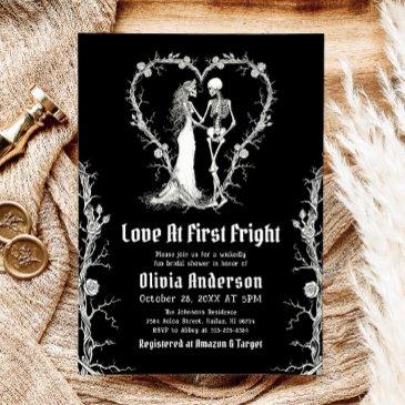 halloween love at first fright part bridal shower invitation