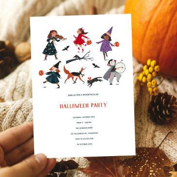halloween party kids trick or treat parade holiday invitations