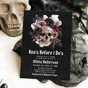 halloween skull boo's before i do's bridal shower invitation