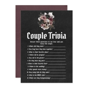 halloween skull couple trivia bridal shower game invitation