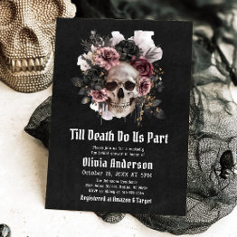 Small Halloween Till Death Do Us Part Bridal Shower Invitation Front View