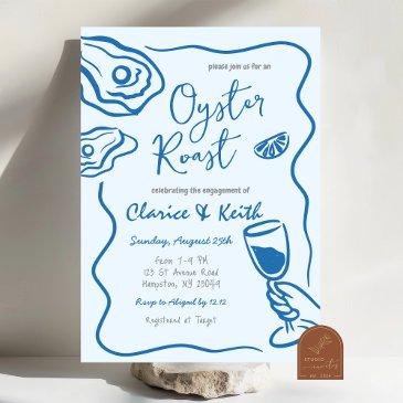 hand drawn doodle oyster cocktail engagement party invitation