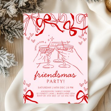 hand drawn friendsmas party invitation