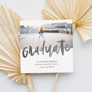 hand lettered graduate | square announcement invitations