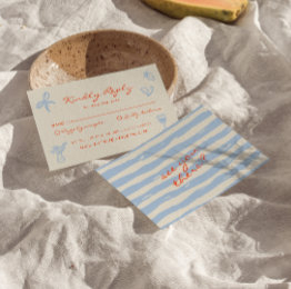 Small Hand Written Drawn Painted Whimsical Fun Wedding Rsvp Invitations Front View