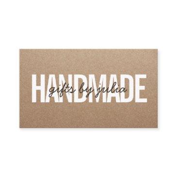 handmade rustic brown kraft vintage brown script business invitations