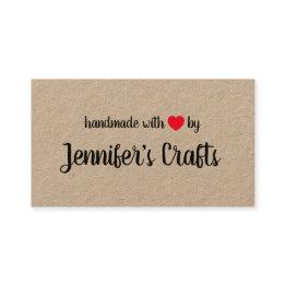 Small Handmade With Love By Creator Kraft Business Invitations Front View