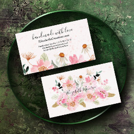 Small Handmade With Love Home Crafter Business Invitations Front View