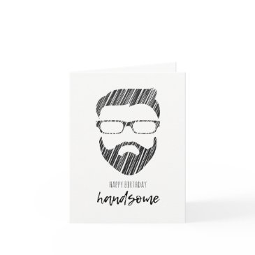 handsome hipster happy birthday invitations