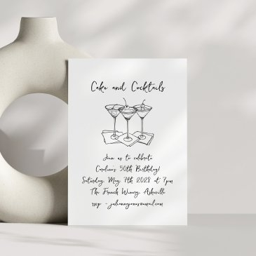 handwritten cakes cocktails doodles birthday party invitation