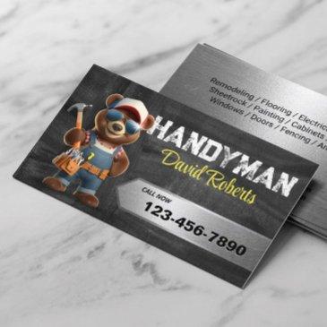 handyman bear house repair & maintenance service business invitations