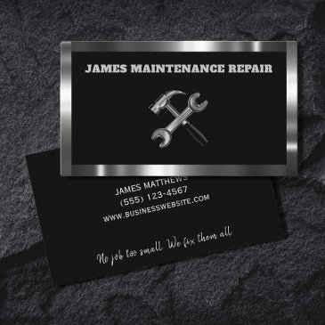 handyman maintenance repair service metal business invitations