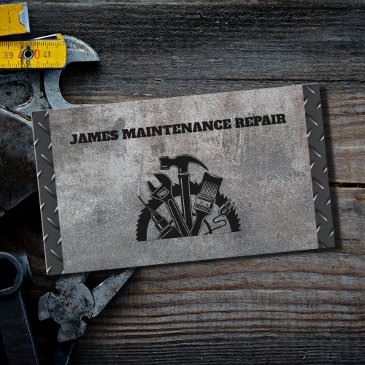 handyman maintenance repair service metal steel business invitations