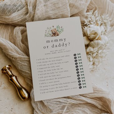 hannah bear guess who mommy daddy baby shower game invitation