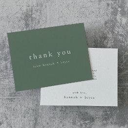 Small Hannah Unique Sage Green Minimalist Modern Simple Thank You Invitations Front View