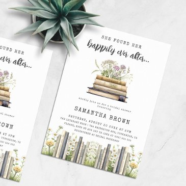 happily ever after book bridal shower invitation