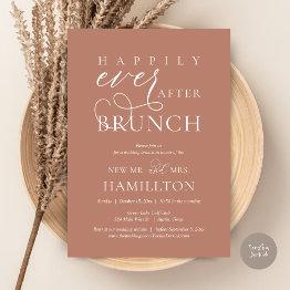 Small Happily Ever After Brunch Post Wedding Celebration Invitation Front View