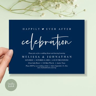 happily ever after celebration, wedding dinner invitation