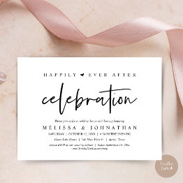 Small Happily Ever After Celebration, Wedding Dinner Invitation Front View