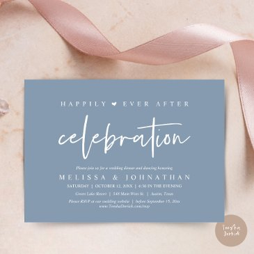 happily ever after celebration, wedding dinner invitation