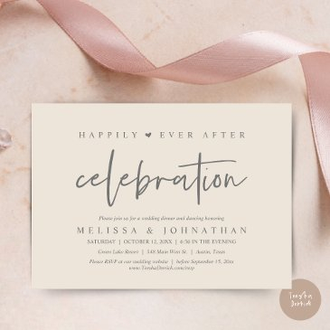 happily ever after celebration, wedding dinner invitation