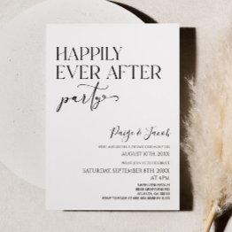 Small Happily Ever After Party Minimal Wedding Reception Invitation Front View
