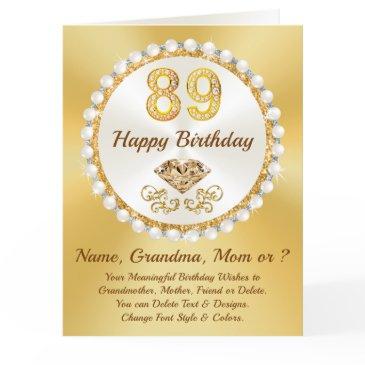 happy 89th birthday, grandma, mom & or name, thank you invitations