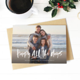 Small Happy All The Days Holiday Photo Invitations Front View