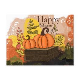 Small Happy Autumn Postinvitations Front View
