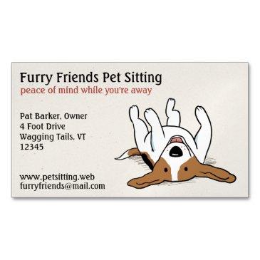 happy beagle | cute cartoon dog | pet care magnetic business invitations