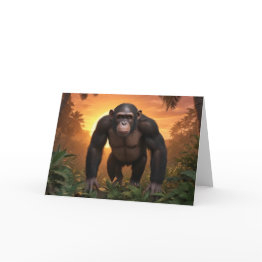 Small Happy Birthday Chimp Invitations Front View