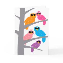 Small Happy Birthday From Owl Of Us For Co-worker Invitations Front View