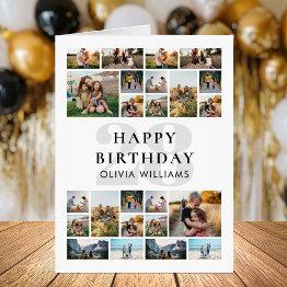 Small Happy Birthday Personalized Photo Collage Big Invitations Front View