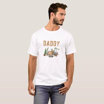 happy camper watercolor woodland daddy birthday t-shirt