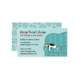 Small Happy Couch Dog Cute Beagle Pet Care Animal Lover Business Invitations Front View