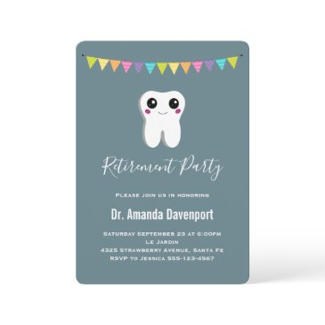 happy dental tooth smiling cute retirement invitation
