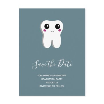 happy dental tooth smiling cute save the date invitation postinvitations