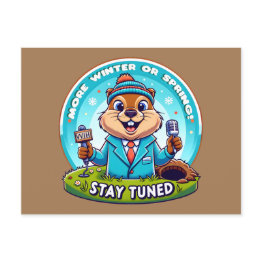 Small Happy Groundhog Day : Spring Or Winter News Report Postinvitations Front View