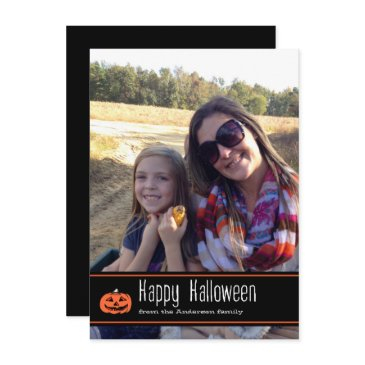 happy halloween with pumpkin | photo invitations