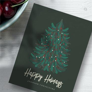 happy holidays modern simple christmas tree holiday invitations