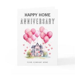 Small Happy Home Anniversary Invitations Front View