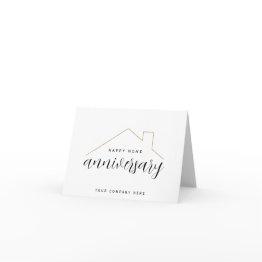 Small Happy Home Anniversary Realty Invitations Front View